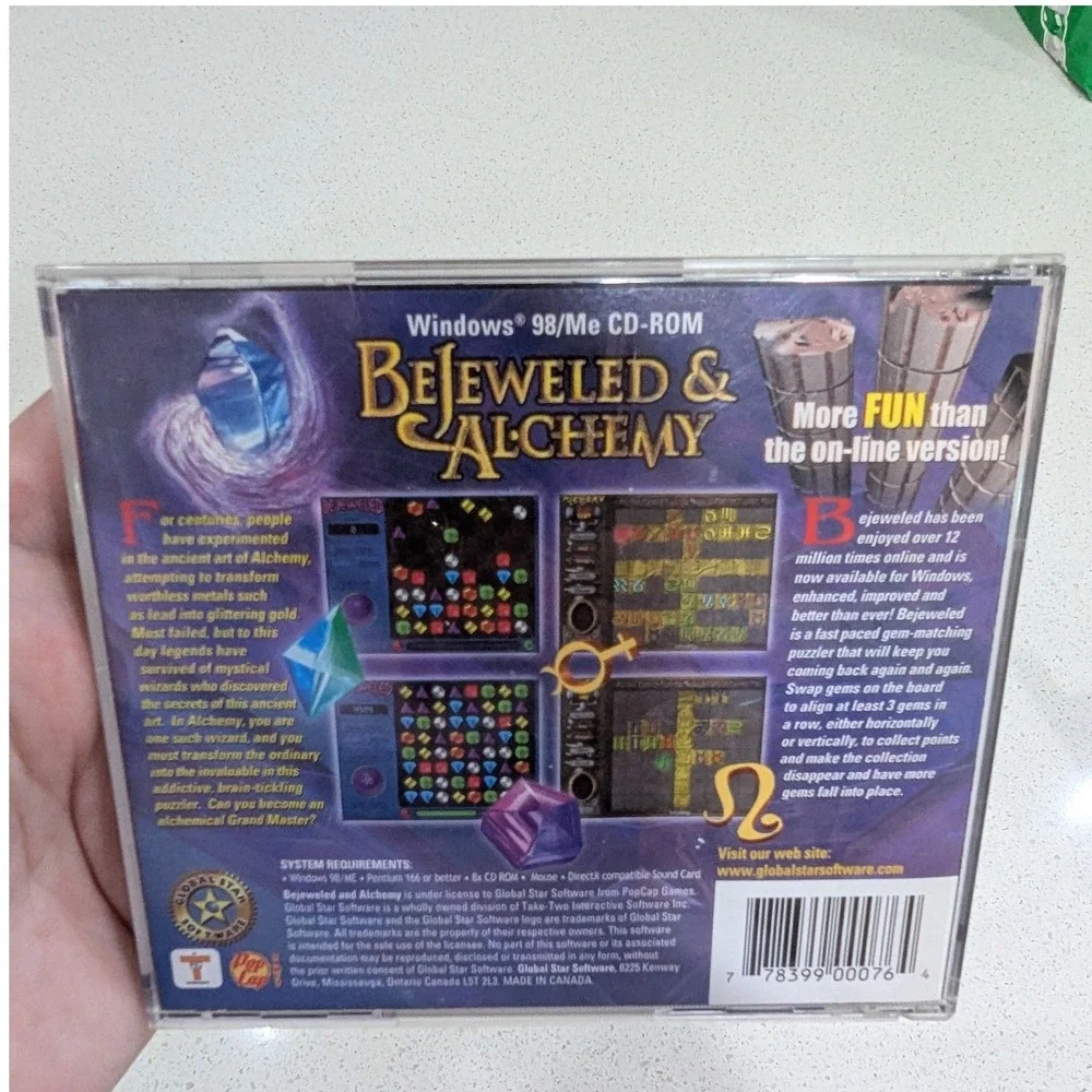 Global Star Bejeweled & Alchemy PC CD-ROM Puzzle Game Jewel Case